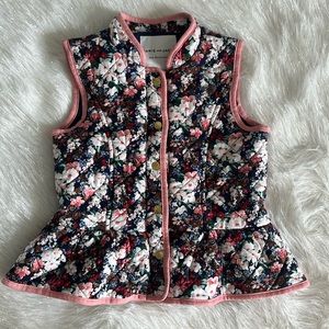 Girls Janie & Jack 5/6 pink floral peplum vest